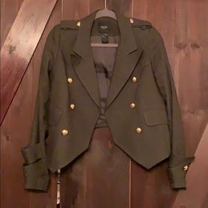 Khaki green military style blazer jacket.
